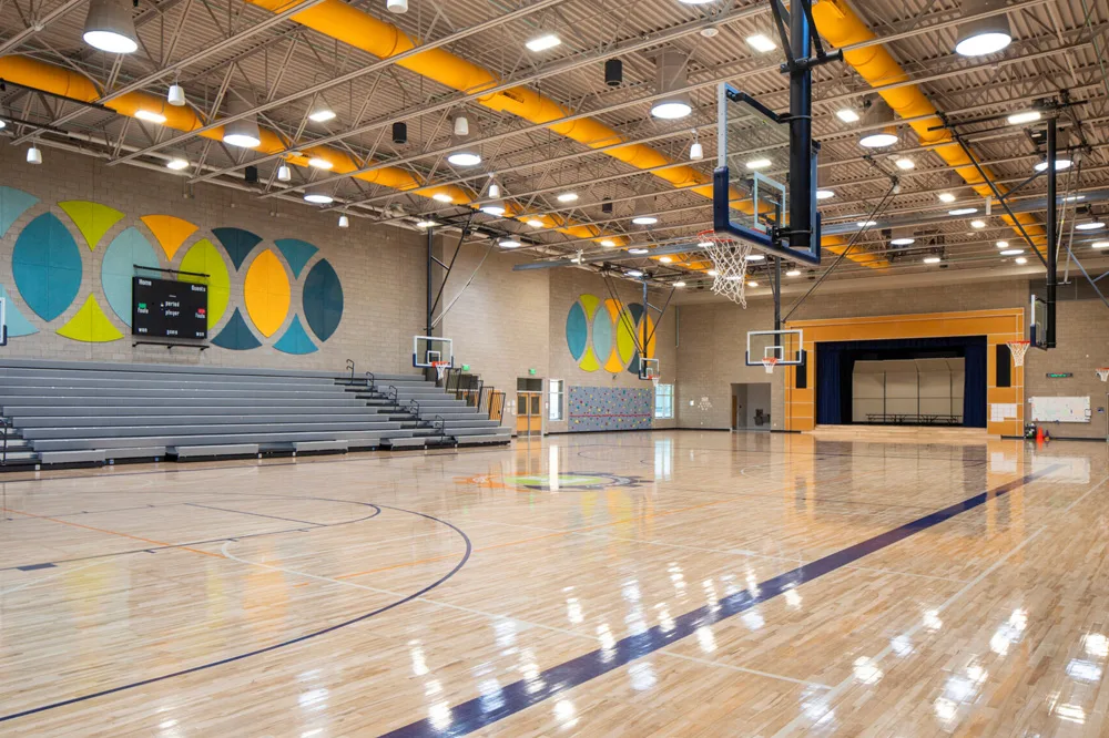 interior of a school gymnasium